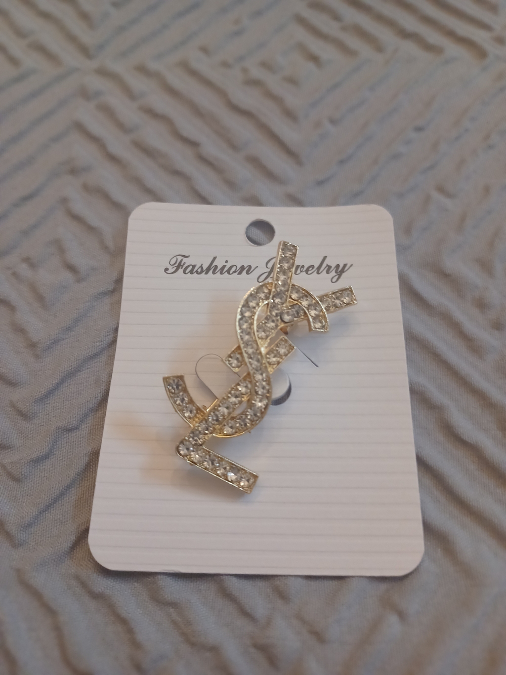 Rhinestone Monogram Brooch